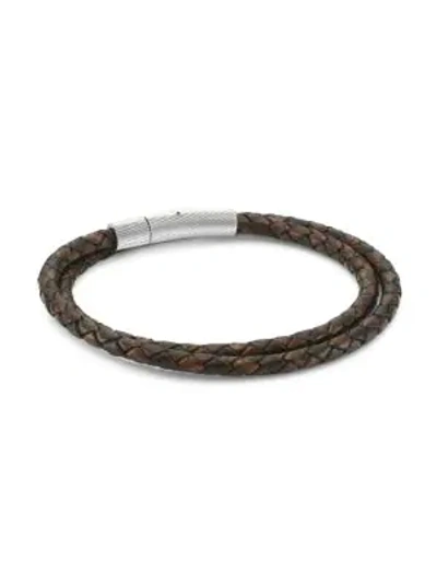 Jonas Studio Village Braided Leather Bracelet In Brown