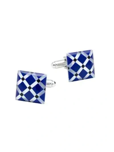 Cufflinks, Inc Ox & Bull Trading Co. Mother Of Pearl Diamond Cufflinks In Blue