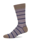 Marcoliani Tie Stripe Piqué Knit Socks In Chino Beige