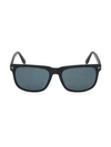 Tom Ford 56mm Plastic Square Sunglasses In Matte Black