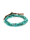 CHAN LUU Mixed Turquoise Beaded Wrap Bracelet