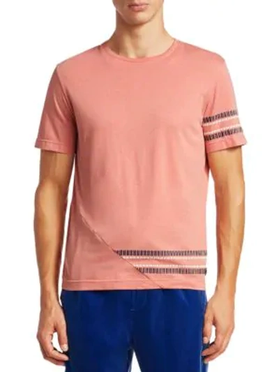 Madison Supply Placement Linear Cotton Tee In Rosette