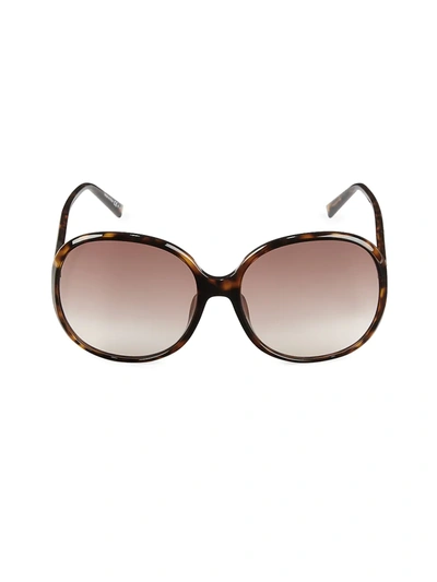 Givenchy 63mm Oversize Gradient Round Sunglasses In Dark Havana/brown