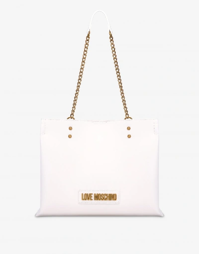 Love Moschino Shopper With Lettering Logo In Ivory