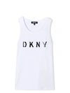 Dkny Kids' Logo Print Tank Top In White