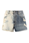Givenchy Destroyed Denim Shorts In Denim