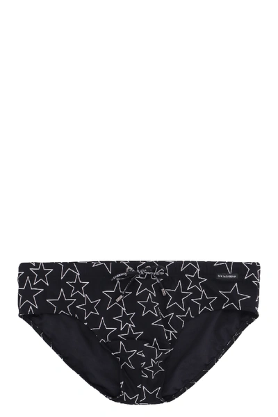 Dolce & Gabbana Printed Bikini Briefs In Black