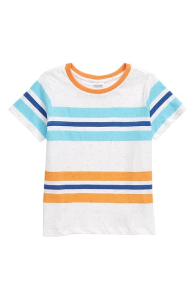 Art & Eden Kids' Stripe Organic Cotton Blend T-shirt In White Nep