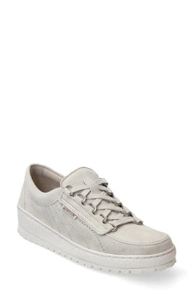 Mephisto Lady Low Top Sneaker In Stone Velour Suede