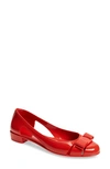 Ferragamo Jelly Cutout Ballerina Flat In Arid Coral