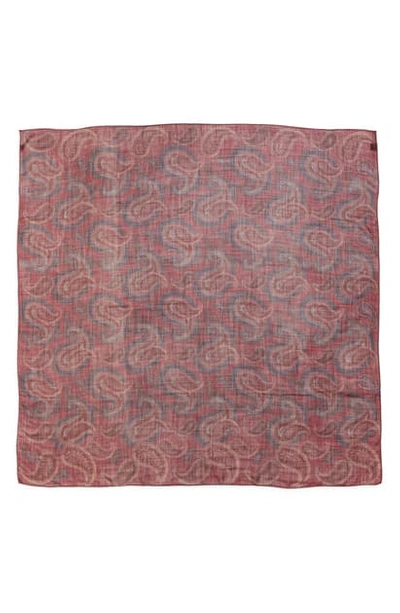 Saint Laurent Grand Carr Paisley Wool Scarf In Rouge/ Multi