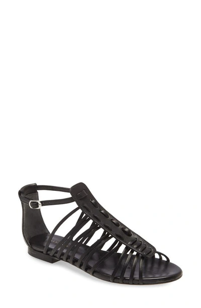 Allsaints Fiona Leather Gladiator Sandals In Black