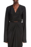 Rick Owens V-neck Wrap-style Top In Black