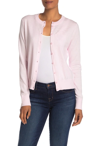 J Crew Front Button Knit Cardigan In Pink