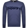 SUPERDRY CORE LOGO FAUX SUEDE SWEATSHIRT BLUE,131110