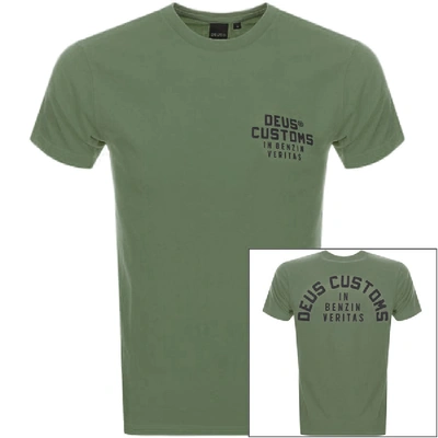 Deus Ex Machina Logo-print Crew Neck T-shirt In Green