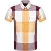 AQUASCUTUM AQUASCUTUM HENLAKE CHECK SHORT SLEEVE SHIRT YELLOW,132586