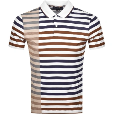 Aquascutum Northfleet Striped Polo T Shirt Brown
