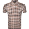 AQUASCUTUM ANDY SHORT SLEEVE POLO T SHIRT BROWN,132557