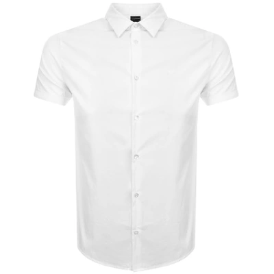 Armani Collezioni Emporio Armani Short Sleeved Slim Fit Shirt White