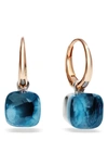 Pomellato Nudo Small Blue Topaz Drop Earrings In Rose Gold/ London Blue Topaz