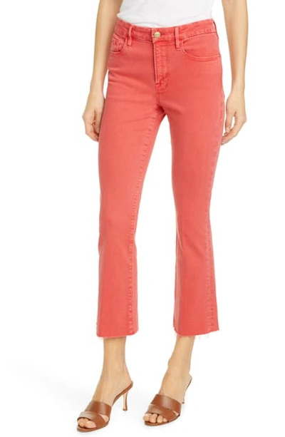 Frame Le Crop Mini Bootcut High Waist Jeans In Cherry