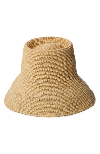 JANESSA LEONE FELIX CROCHET RAFFIA BUCKET HAT,SS20100