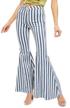 Free People Just Float On Flare Leg Jeans In Navy Combo Hampton