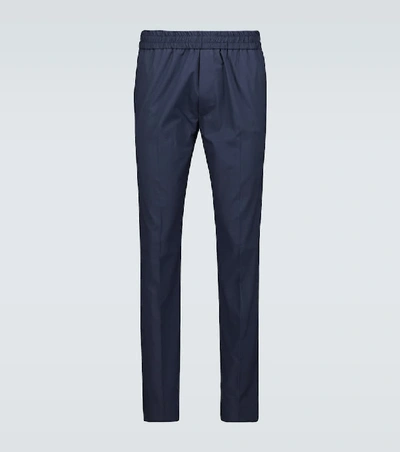 Acne Studios Elastic-waist Cotton Trousers Dark Blue