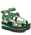 VERSACE JUNGLE-PRINT PLATFORM SANDALS,P00463087