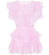 Loveshackfancy Natasha Ruffle Lace-trim Mini Dress In Pink