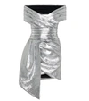 Alexandre Vauthier Off-the-shoulder Gathered Lamé Mini Dress In Silver