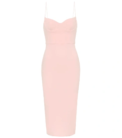 Alex Perry Avery Stretch Crepe Midi  Dress In Pink