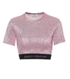 RABANNE METALLIC STRETCH-JERSEY CROP TOP,P00469545