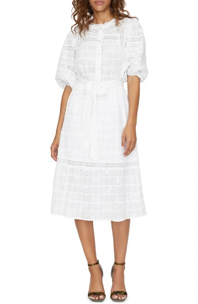 Sanctuary Peninsula Heirloom Cotton Eyelet Midi Dress In White