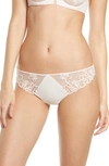 Simone Perele 'saga' Embroidered Thong In Blush