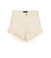 Isabel Marant Eneida Frayed-hem Denim Shorts In White