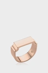 Monica Vinader Rose Gold Plated Vermeil Silver Signature Wide Ring In Metallic