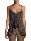 MICHAEL KORS FLORAL RUFFLE SILK HANDKERCHIEF CAMISOLE,0400012487265