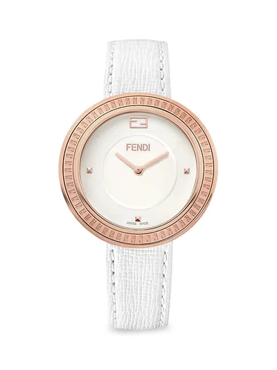 Fendi My Way Rosegold Stainless Steel & Leather-strap Watch