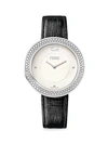 FENDI MY WAY STAINLESS STEEL & DIAMOND LEATHER-STRAP WATCH,0400012601108