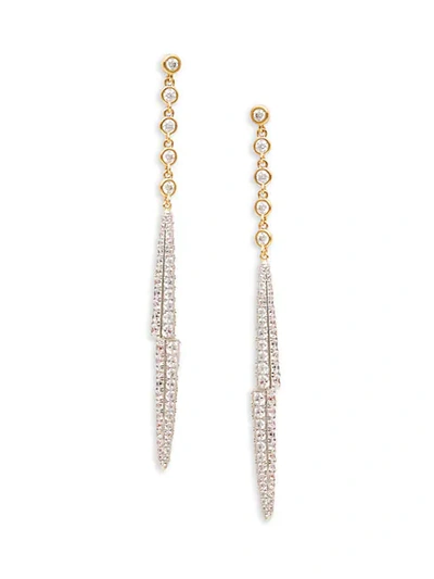 Adriana Orsini Goldplated, Rhodium-plated & Crystal Linear Drop Earrings