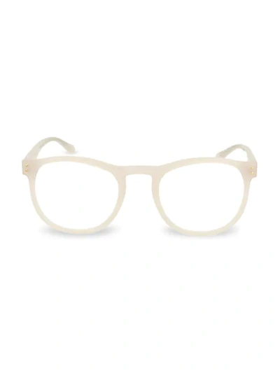 Linda Farrow 53mm Round Optical Glasses In Milky Grey