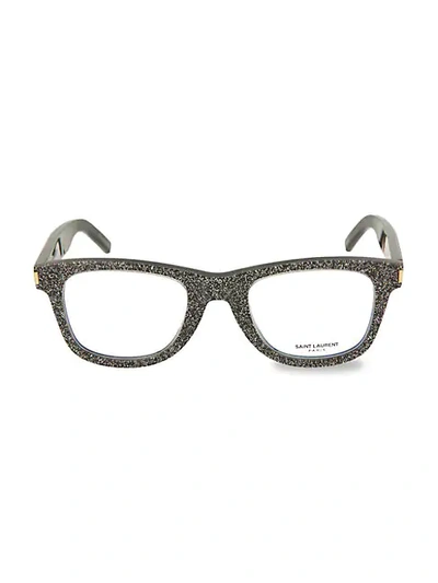 Saint Laurent Core 50mm Glitter Optical Glasses In Grey