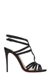 CHRISTIAN LOUBOUTIN RENNE 100 SANDALS IN BLACK LEATHER,11336082