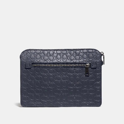 Coach Kennedy Pouch In Signature Leather In Color<lsn_delimiter>midnight