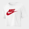 Nike Women's Sportswear Cotton Logo Cropped T-shirt In White