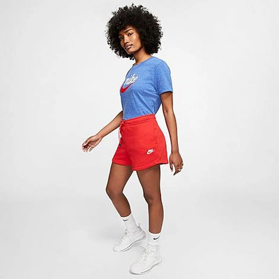 Nike Women's Sportswear Essential French Terry Shorts In Red