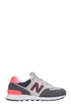 NEW BALANCE 574 SNEAKERS IN GREY SUEDE AND FABRIC,11336808