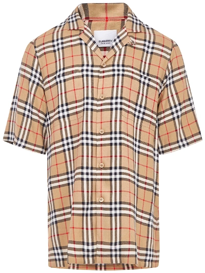 Burberry Vintage Check Twill Shirt In Beige